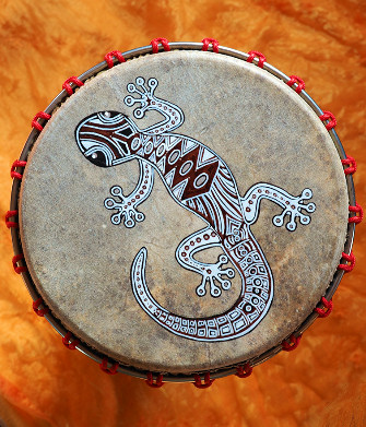 Djembé Art Trommel - Silver Gecko, Djembe Trommel der Premiumklassea